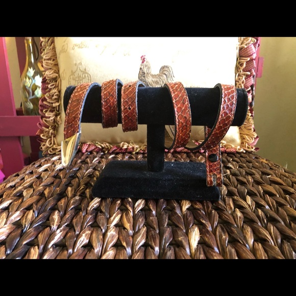 Vintage Snakeskin, Leather Lined Belt by Apple ACC of NY Belt - Picture 3 of 5